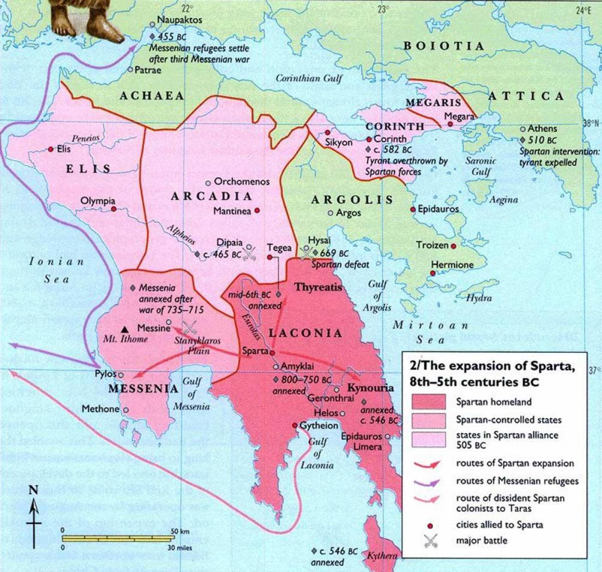 древна гърция карта Спарта Древна Гърция е карта   карта на Древна Гърция Спарта (Южна  древна гърция карта