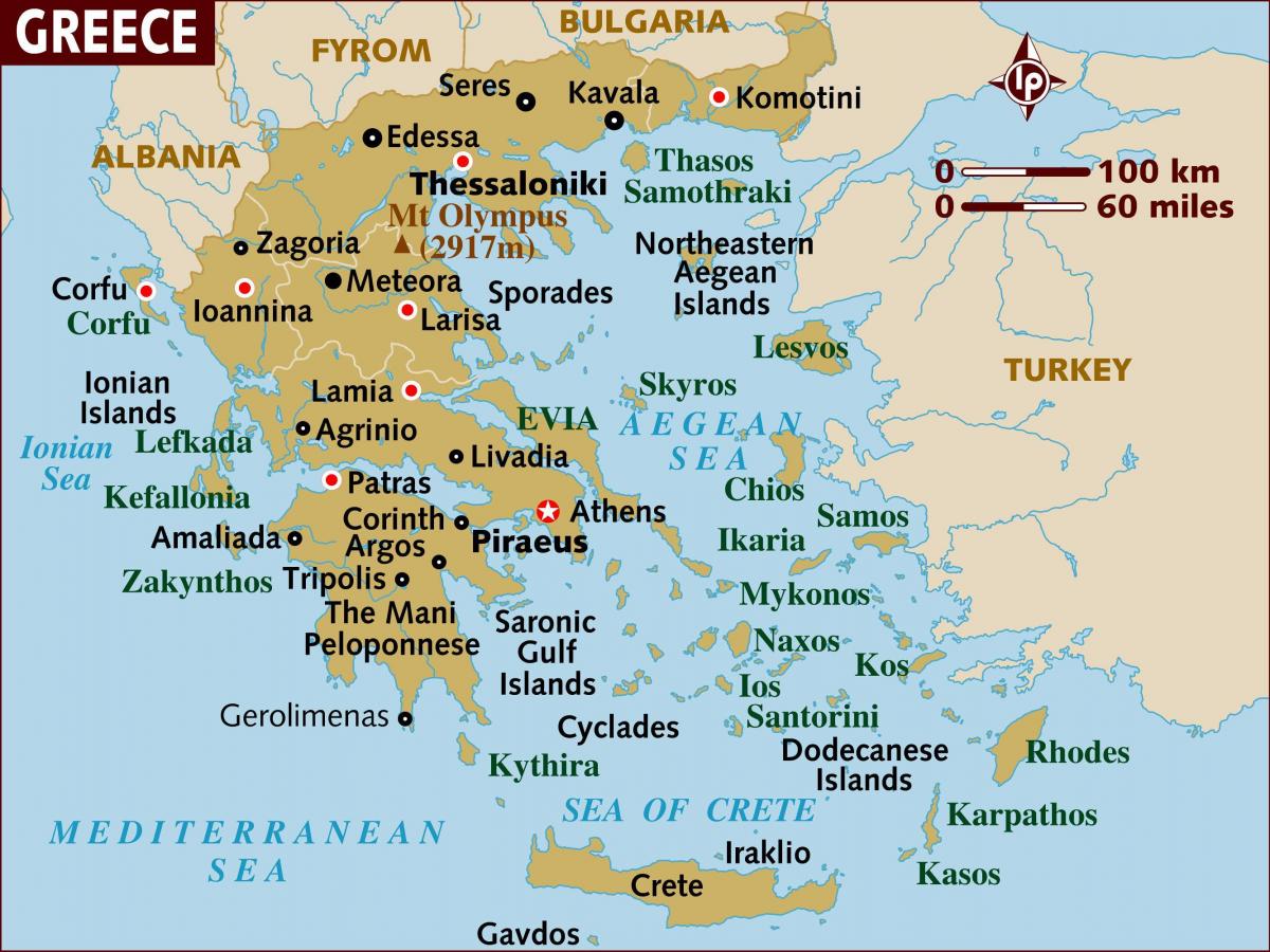 остров на Гърция карта