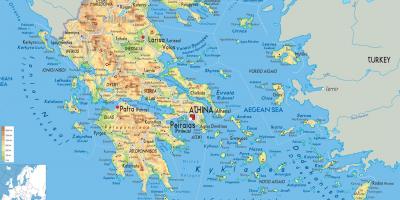 Географска карта на Гърция