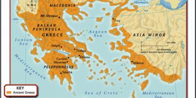 Древна карта на Гърция